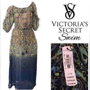 🆕VICTORIA’S SECRET SWIM - M/L - NWT - PAISLEY OMBRE BEACH COVER UP MAXI DRESS